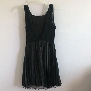 Open back black lace dress